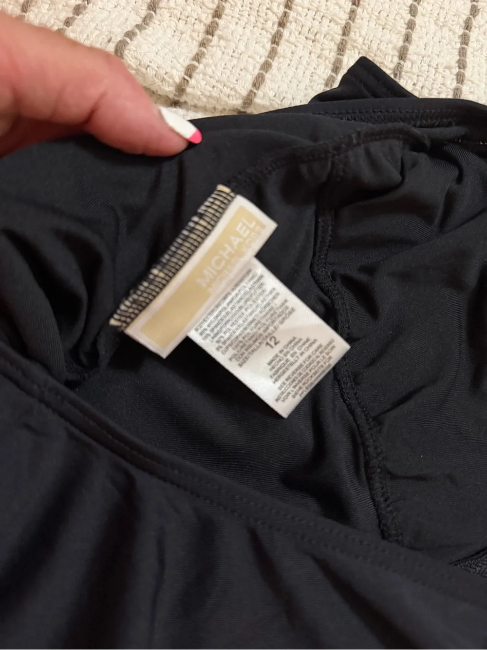Michael Kors Black One-Piece with Gold Zip Front